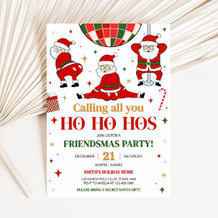 Friendsmas Santa Funny jul Party Inbjudningar