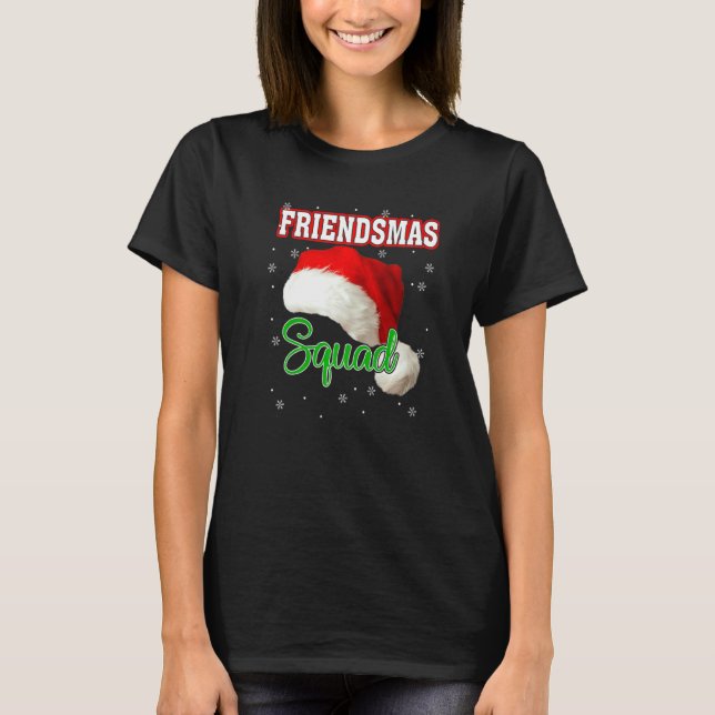 Friendsmas Santa Hat Squad Julafton Group Winter H T Shirt (Framsida)