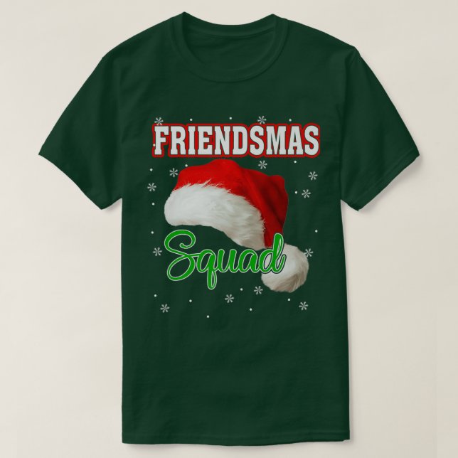 Friendsmas Santa Hat Squad Xmas Group Winter Holid T Shirt (Design framsida)