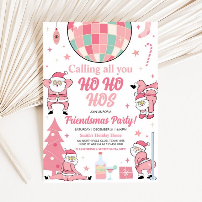 Friendsmas Santa Party Inbjudningar (Friendsmas Santa Funny Christmas Party Invitation
)