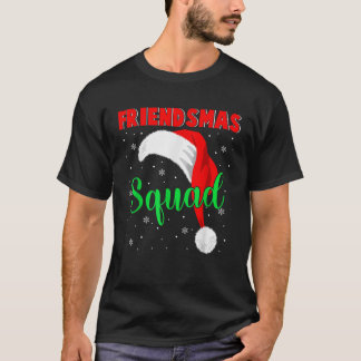Friendsmas Squad Coola Santa Hat Matching Friends T Shirt