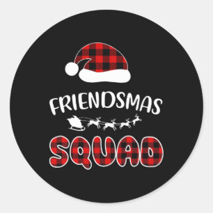 Friendsmas Squad Funny Julafton Light Family Match Runt Klistermärke