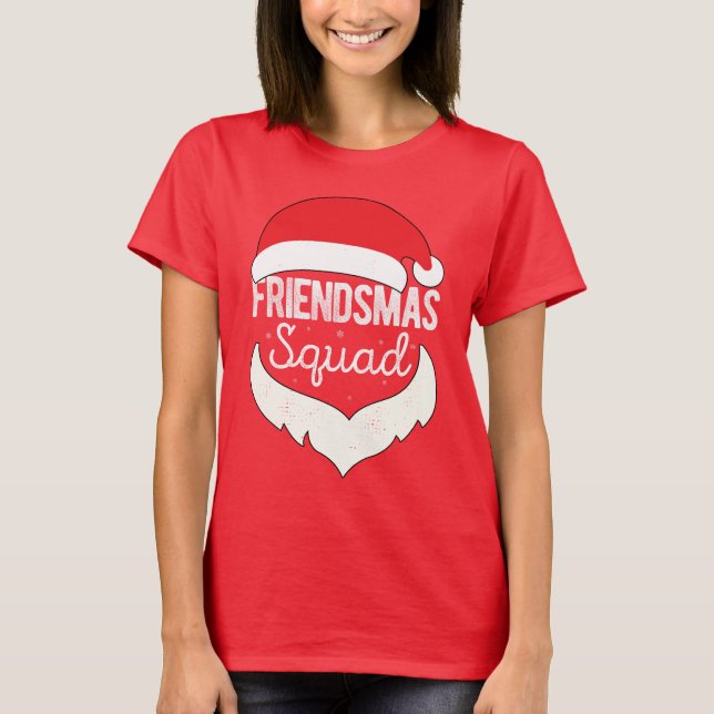 Friendsmas Squad God jul Party T Shirt (Framsida)
