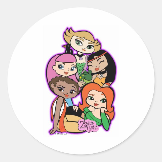 Friendz Stickers Runt Klistermärke (Framsida)