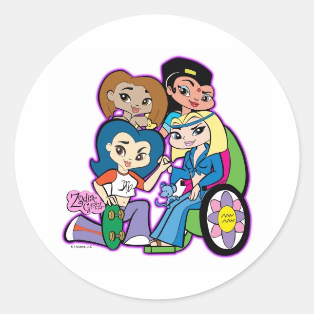 Friendz Stickers Runt Klistermärke (Framsida)