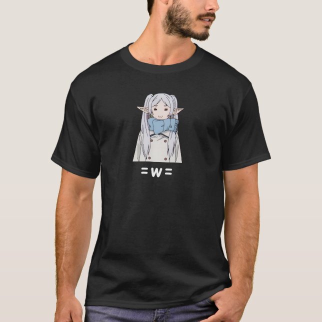 frieren söt =3= ansikte anime japanese t shirt (Framsida)
