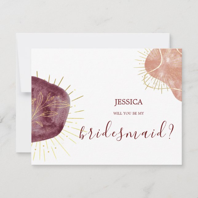 Frieri av abstrakt Watercolor Shape Bridesmaid Car (Framsida)