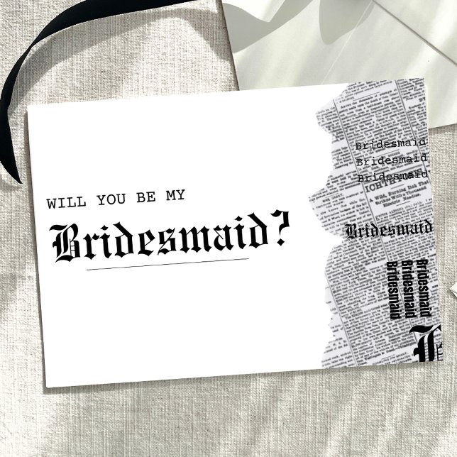 Frieri av Black and White Gothic Rep Bridesmaid Kort (Skapare uppladdad)