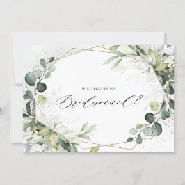 Frieri av Eucalyptus Sage Greenery Bridesmaid Inbjudningar