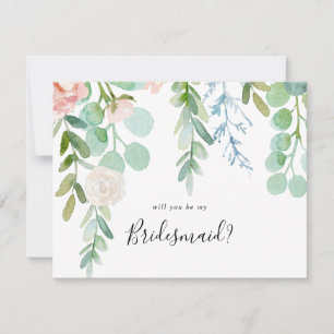 Frieri av färgstark tropisk Blommigt Bridesmaid Anteckningskort
