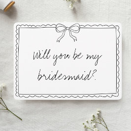 Frieri av handskriven Bridesmaid-elegant Kort
