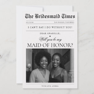 Frieri av nyhetsbladets fotounika Maid of honor Inbjudningar