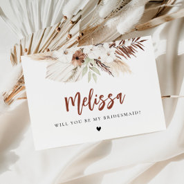 frieri av pampas gräs boho bridesmaid vykort