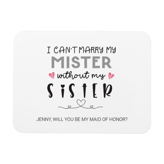 Frieri av sister bridesmaid magnet (Horisontell)