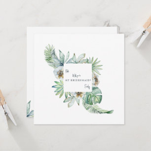 Frieri av Tropiskt Foliage Bridesmaid Inbjudningar