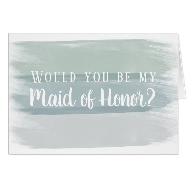 Frieri av vattenfärgspenseln Maid of honor OBS Kort (Framsidan Horizontal)