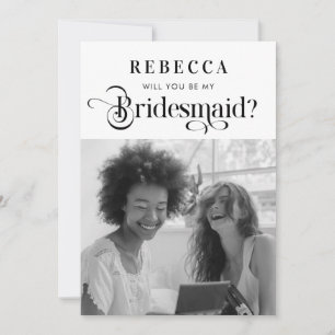 Frieri av vintage-skript och fotoRetro Bridesmaid Meddelande
