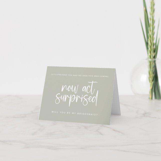 Frieri Cards Bridesmaids Act förvånad! Tack Kort (Framsida)