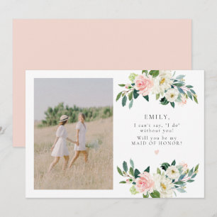 Frieri elegant Blommigt Photo Maid of honor Inbjudningar
