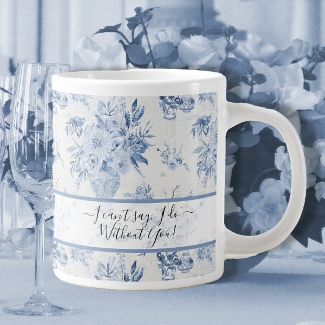 Frieri elegant Blue Blommigt Classic Bridesmaid Jumbo Mugg (Skapare uppladdad)