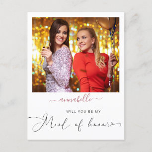 Frieri elegant Enkelt Photo Maid of honor Vykort
