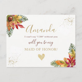 Frieri hösten Maid of honor eller BRIDESMAID Inbjudan Vykort