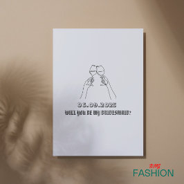 Frieri inbjudan till Beige Minimalist Bridesmaid