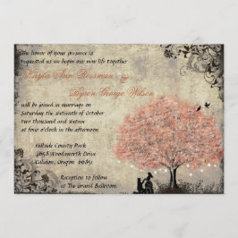 Frieri inbjudan till Salmon Träd Vintage bröllop