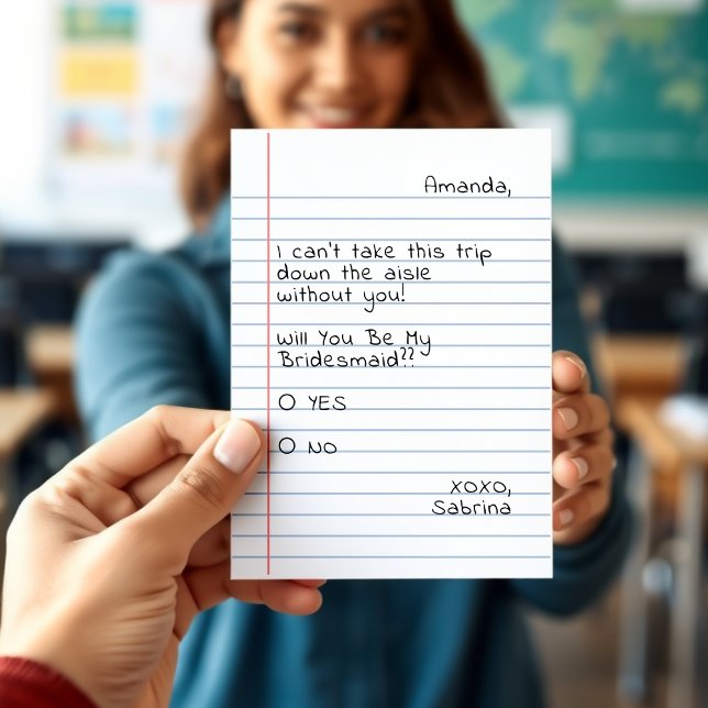 Frieri Ja eller Inget anteckningsboksformat (Check Yes or No Notepaper Bridesmaid Proposal
)