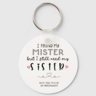 Frieri knappnyckelkedja för sisterbridesmaid nyckelring