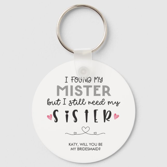 Frieri knappnyckelkedja för sisterbridesmaid nyckelring (Framsida)