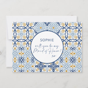Frieri kort för Amalfi Blue Tile Maid of honor