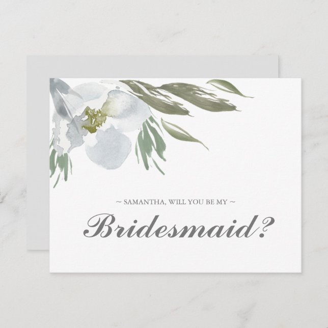 Frieri kort för botaniskt grönt BRIDESMAID (Fram/baksida)