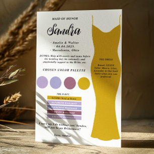 Frieri kort för Bridesmaid Info Card-mall