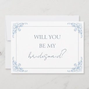 Frieri kort för chic Blue and White Bridesmaid