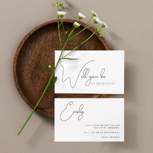 Frieri kort för chic Calligraphy Bridesmaid