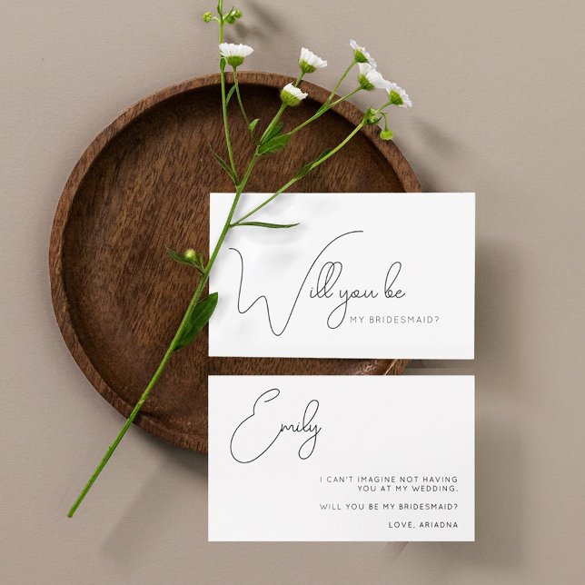 Frieri kort för chic Calligraphy Bridesmaid (Skapare uppladdad)
