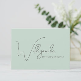 Frieri kort för chic Sage Calligraphy Flower Girl