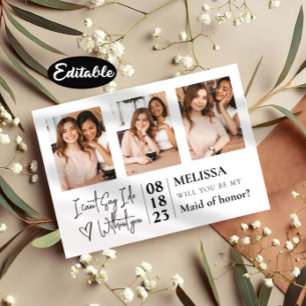 Frieri kort för Cute Simple Photo Collage Bridesma