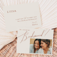 Frieri kort för Earthy Desert Beige Photo Bridesma