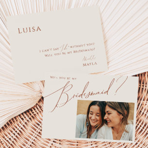 Frieri kort för Earthy Desert Beige Photo Bridesma
