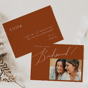 Frieri kort för Earthy Desert Rust Photo Bridesmai