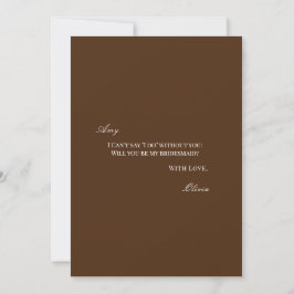Frieri kort för elegant White & Brown Bridesmaid