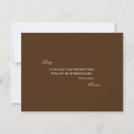 Frieri kort för elegant White & Brown Bridesmaid