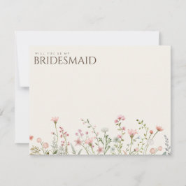 Frieri kort för enkel Boho Wildblomma Bridesmaid