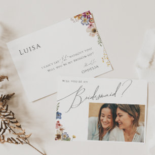 Frieri kort för färgat jodrosfoto - Bridesmaid