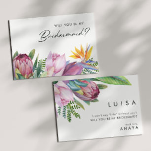 Frieri kort för färgstark tropisk Blommigt i Bride