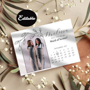 Frieri kort för Foliage Modern Arch Bridesmaid