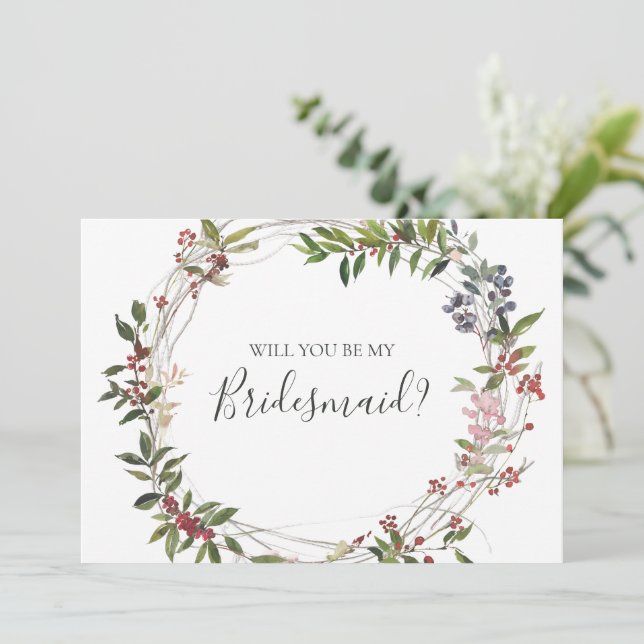 Frieri kort för Helgdag botaniskt vita Bridesmaid (Stående Fram)