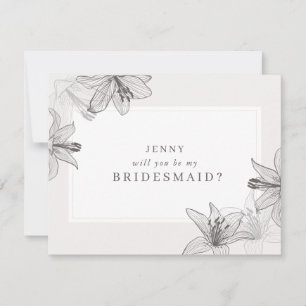 Frieri kort för illustrerad Blommigt Lilies Brides